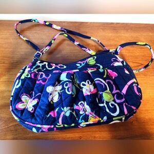 VERA BRADLEY RIBBON FLORAL SHOULDER  ZIP BAG
